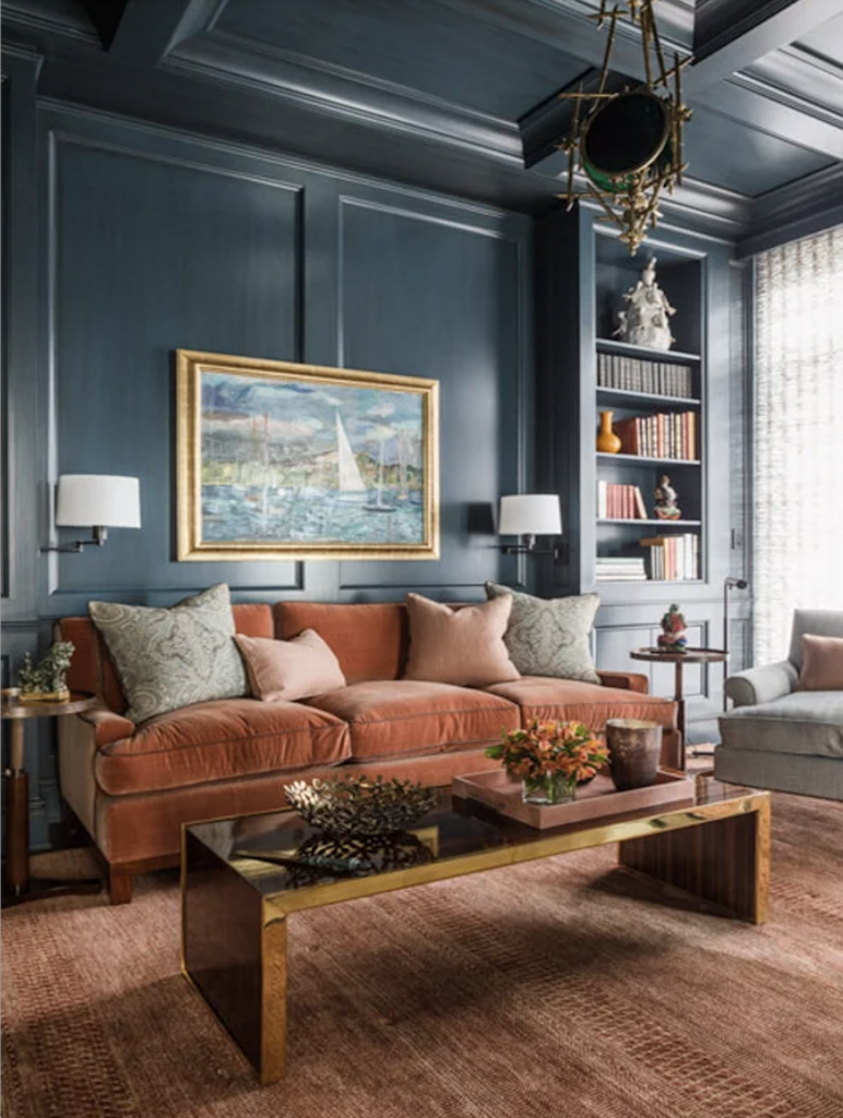 Blue paint colors: Hague Blue Living Room